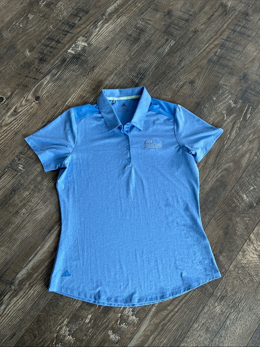 Adidas Women's Sky Blue Golf Shirt Desert Pines Las Vegas Logo size M
